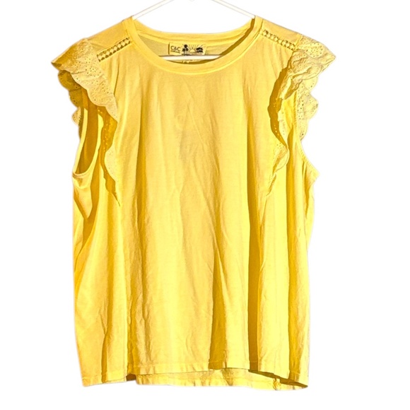 C&C California Tops - NWT-C&C California Yellow Ruffle Tank Top